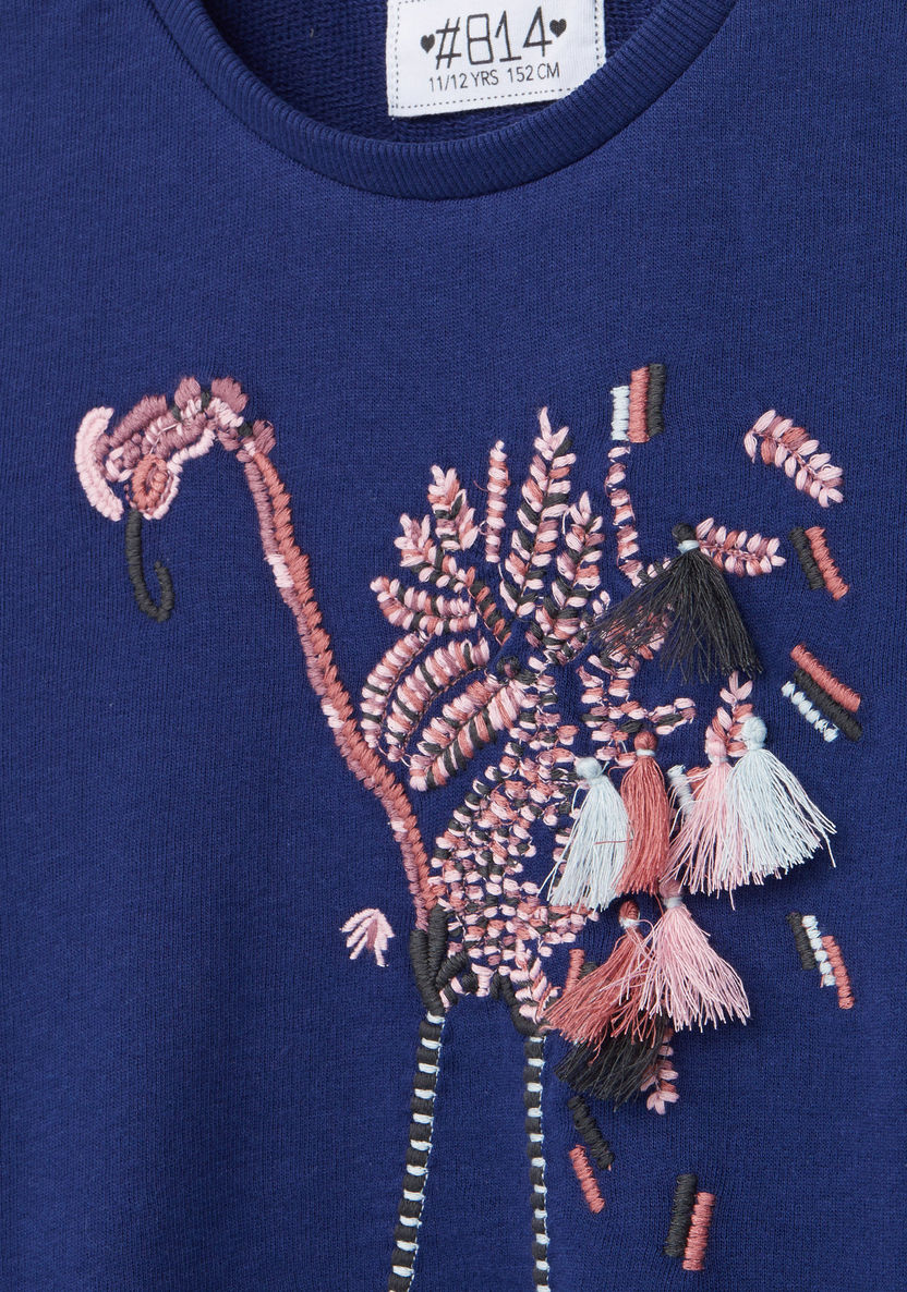 Posh Bird Embroidered Sweat Top-Sweaters and Cardigans-image-1