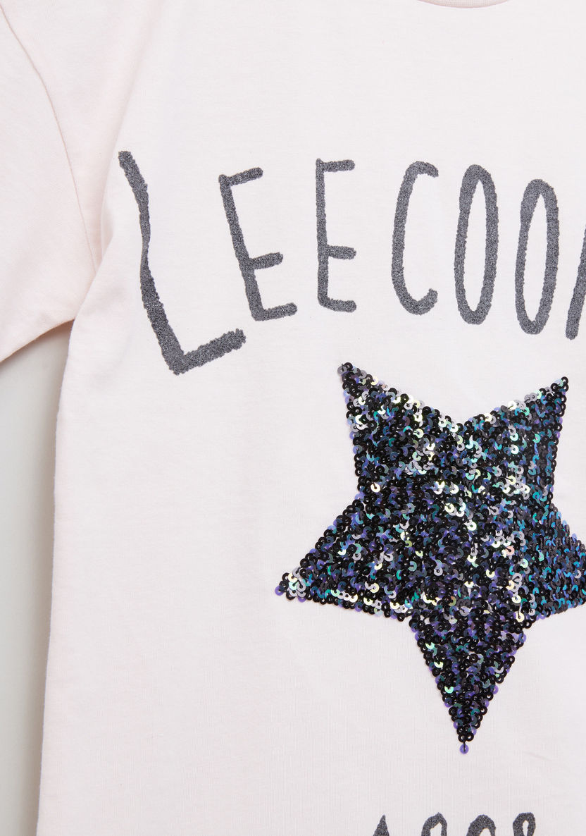 Lee Cooper T-shirt with Glitter-T Shirts-image-1