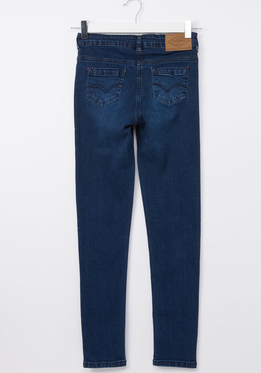 Lee Cooper Full Length Jeans with Button Closure and Pocket Detail-Jeans and Jeggings-image-2