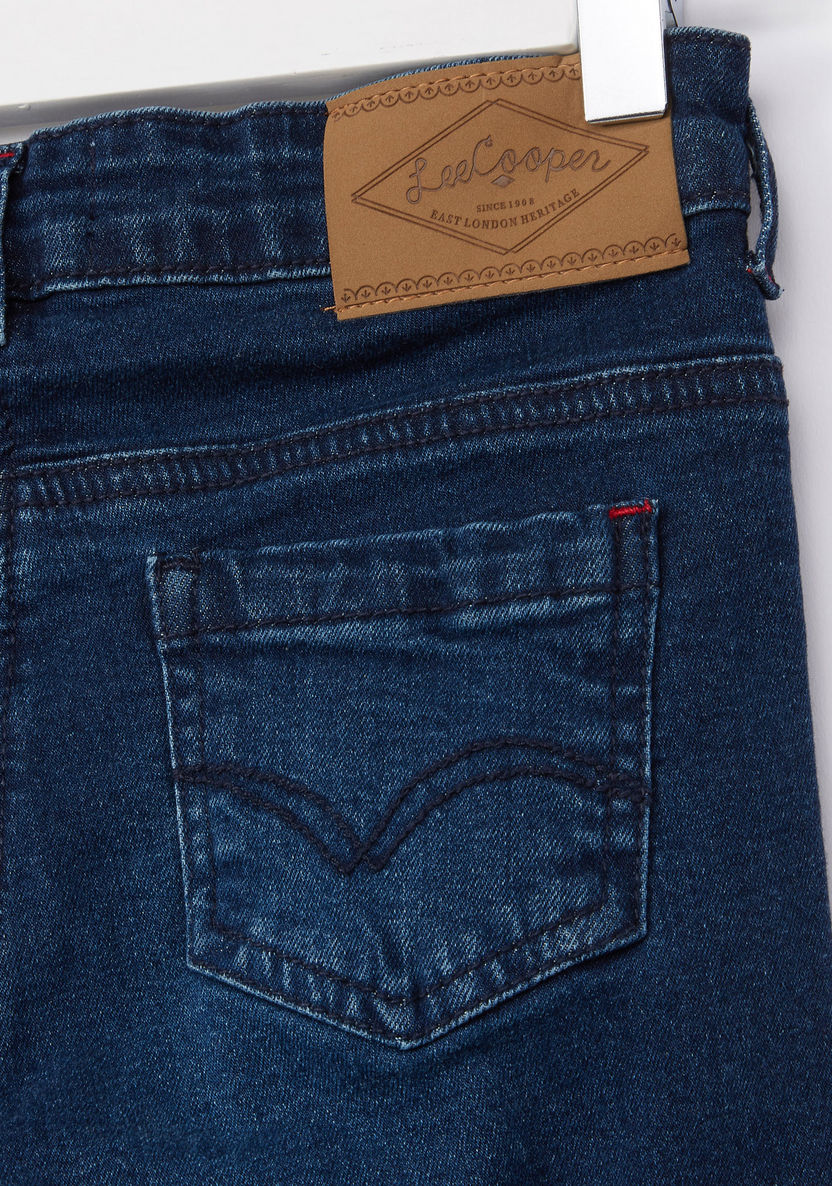 Lee Cooper Full Length Jeans with Button Closure and Pocket Detail-Jeans and Jeggings-image-3
