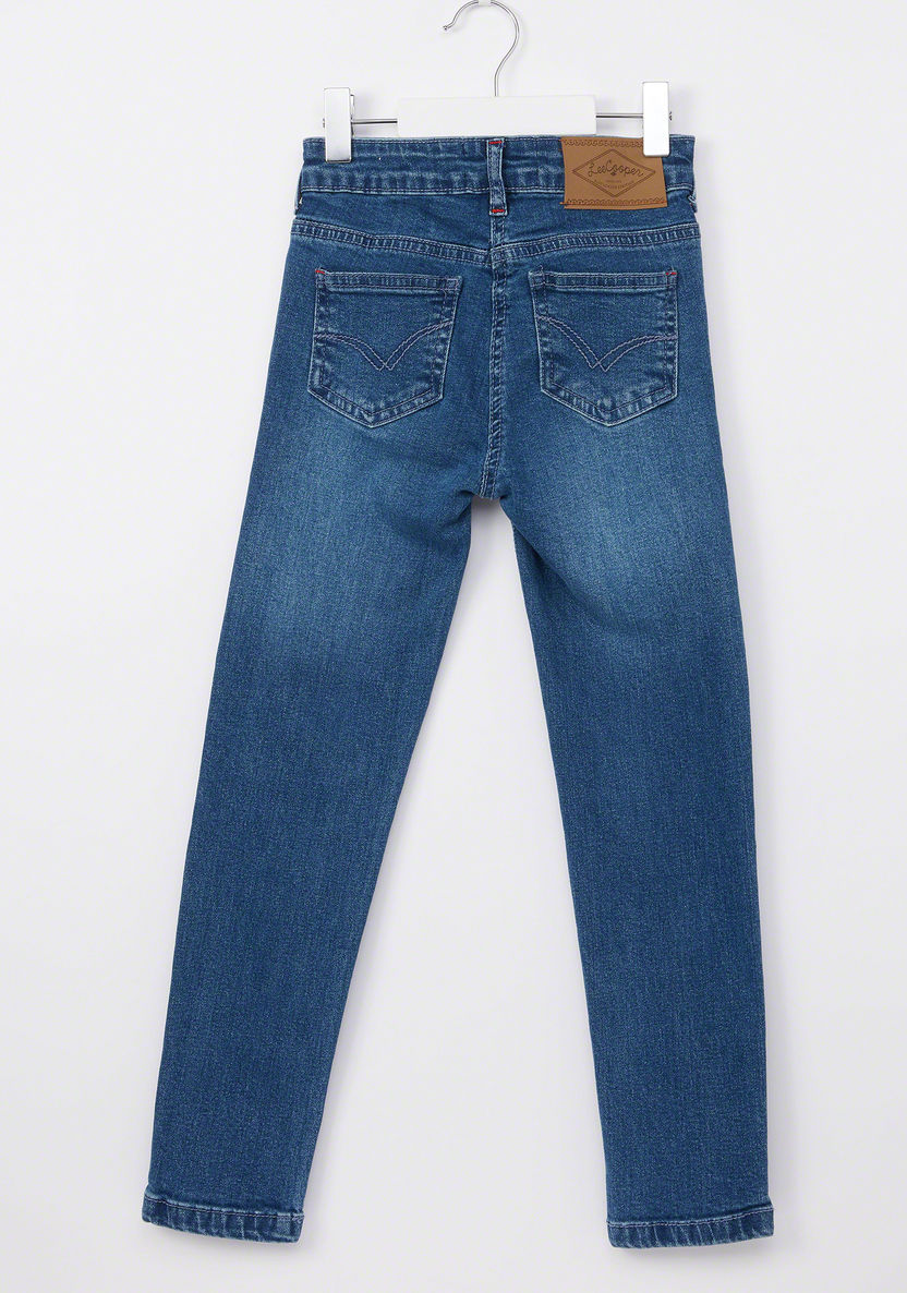 Lee Cooper Full Length Jeans with Button Closure and Pocket Detail-Jeans and Jeggings-image-2
