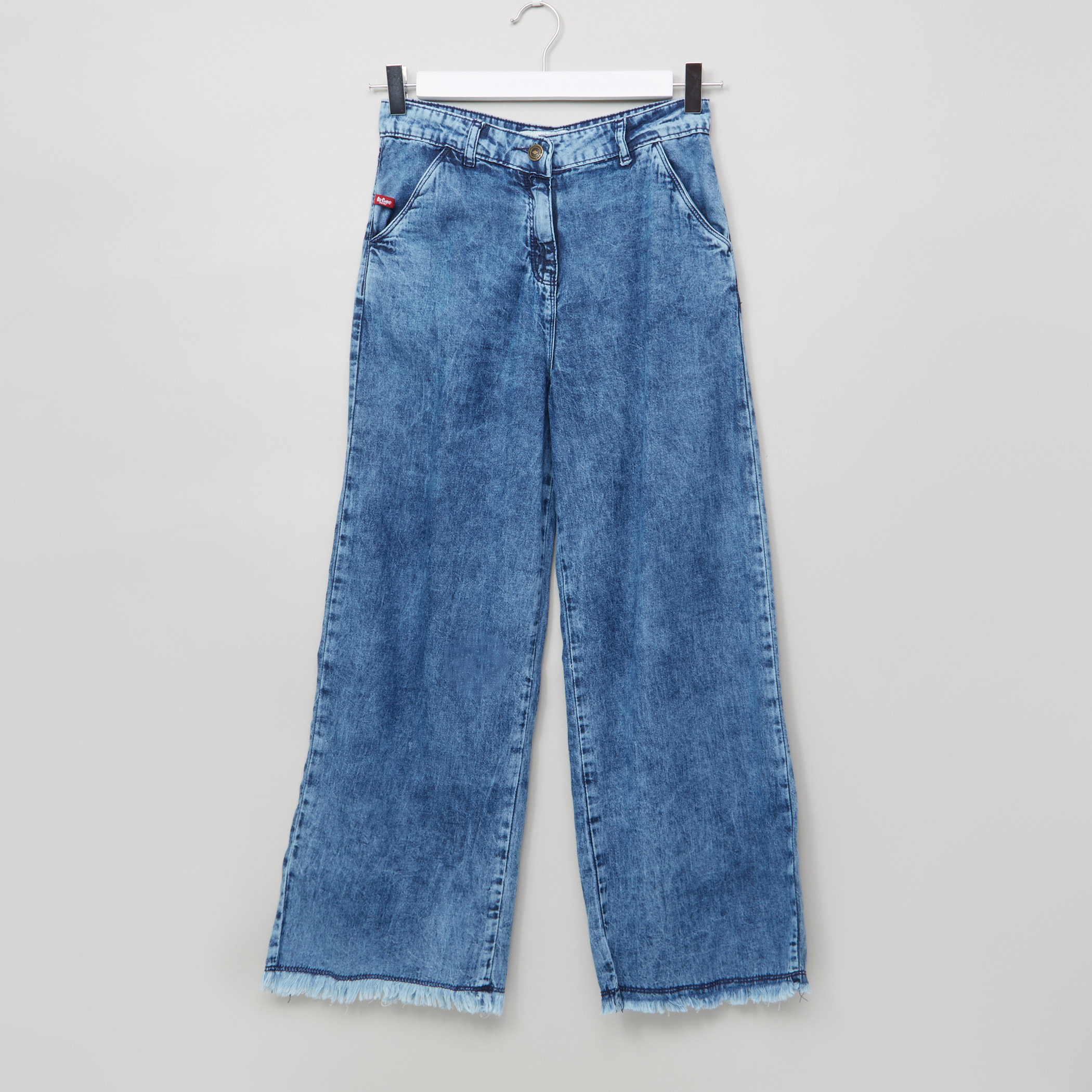 Lee Cooper Textured Denim Pants with Pocket Detail-girls-clothing-bottoms-jeansandjeggings-image-1