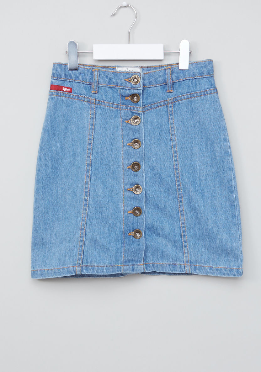 Lee Cooper Denim Skirt with Button Closure-Skirts-image-0