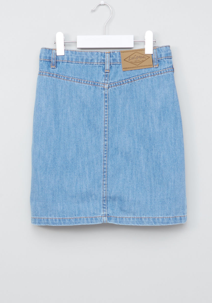 Lee Cooper Denim Skirt with Button Closure-Skirts-image-2