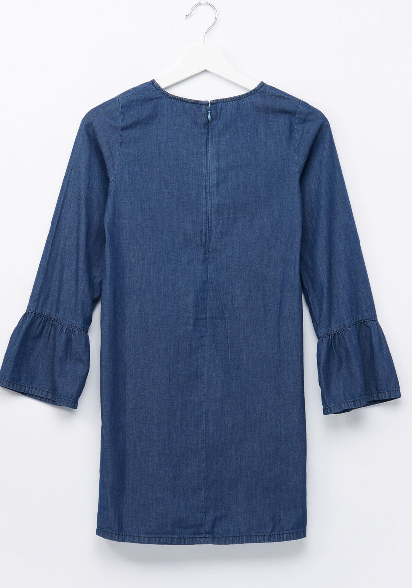 Lee Cooper Sequin Detail Denim Long Sleeves Dress-Dresses%2C Gowns and Frocks-image-2