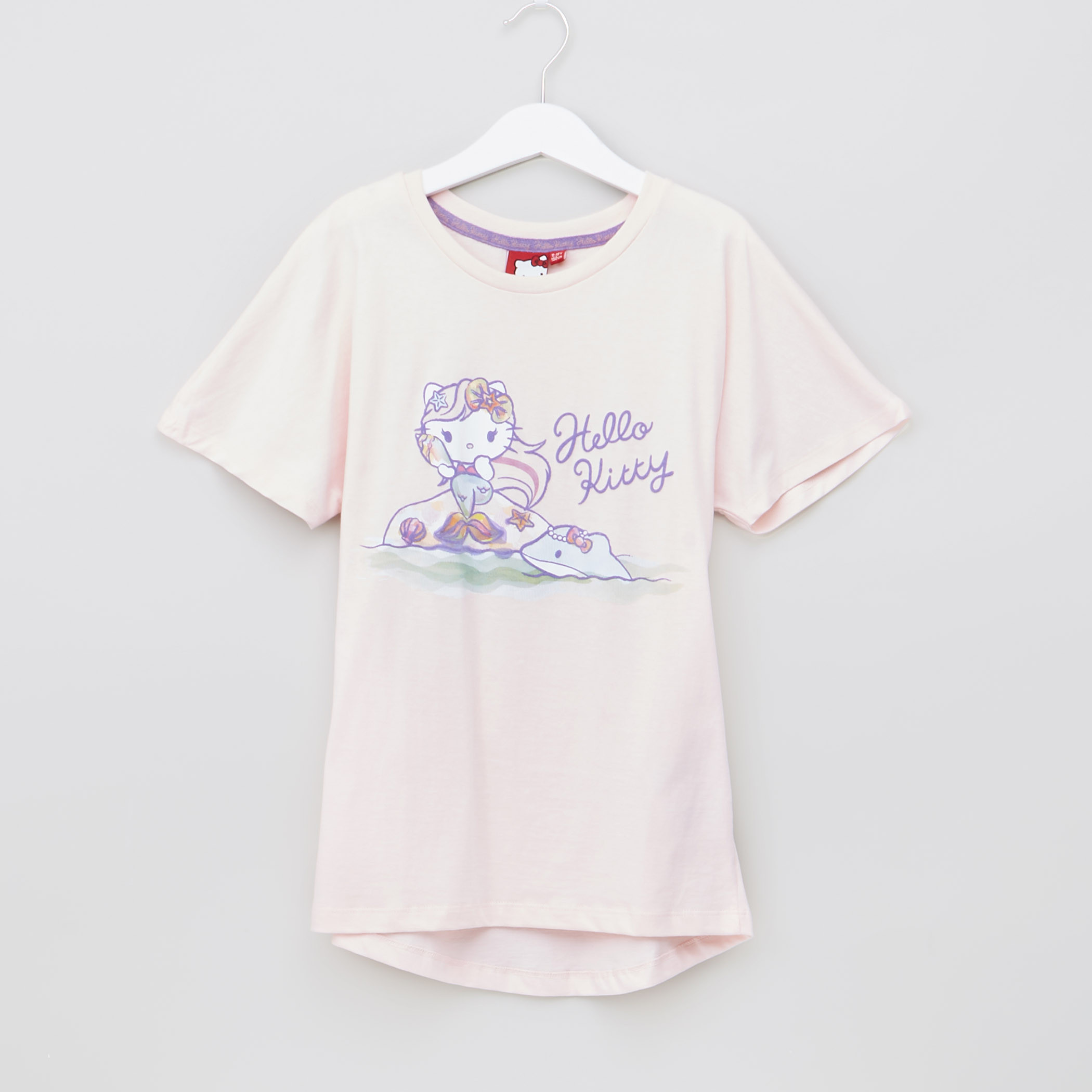 تيشيرت بياقة مستديرة وطبعات هالو كيتي-girls-clothing-schoolwear-tshirts-image-1