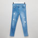Hello Kitty Distressed Jeans with Button Closure and Pocket Detail-Jeans and Jeggings-thumbnail-0