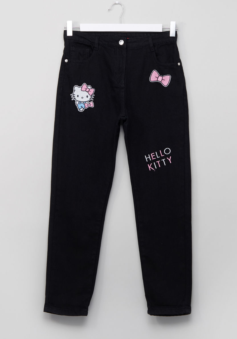 Hello Kitty Patchwork Boyfriend Jeans-Jeans and Jeggings-image-0