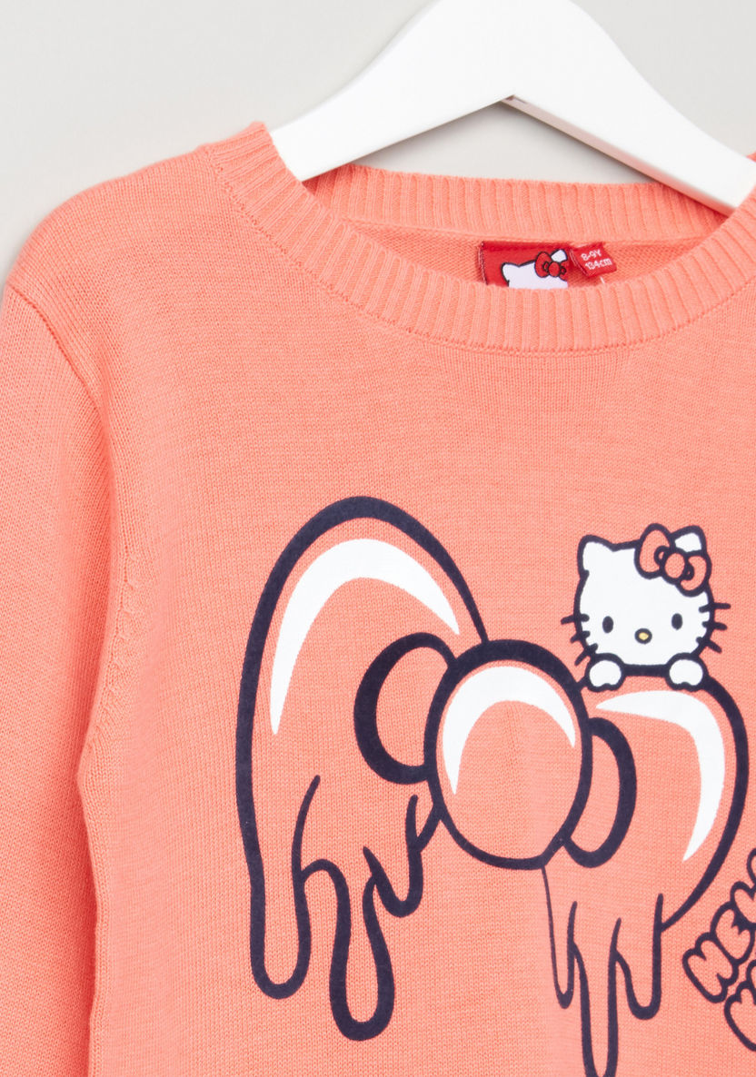 Hello Kitty Printed Long Sleeves Sweatshirt-Sweaters and Cardigans-image-1
