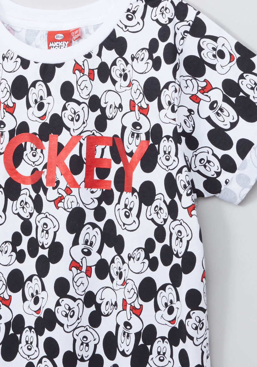 Mickey Mouse Printed Tuck-In Hem T-shirt-T Shirts-image-1