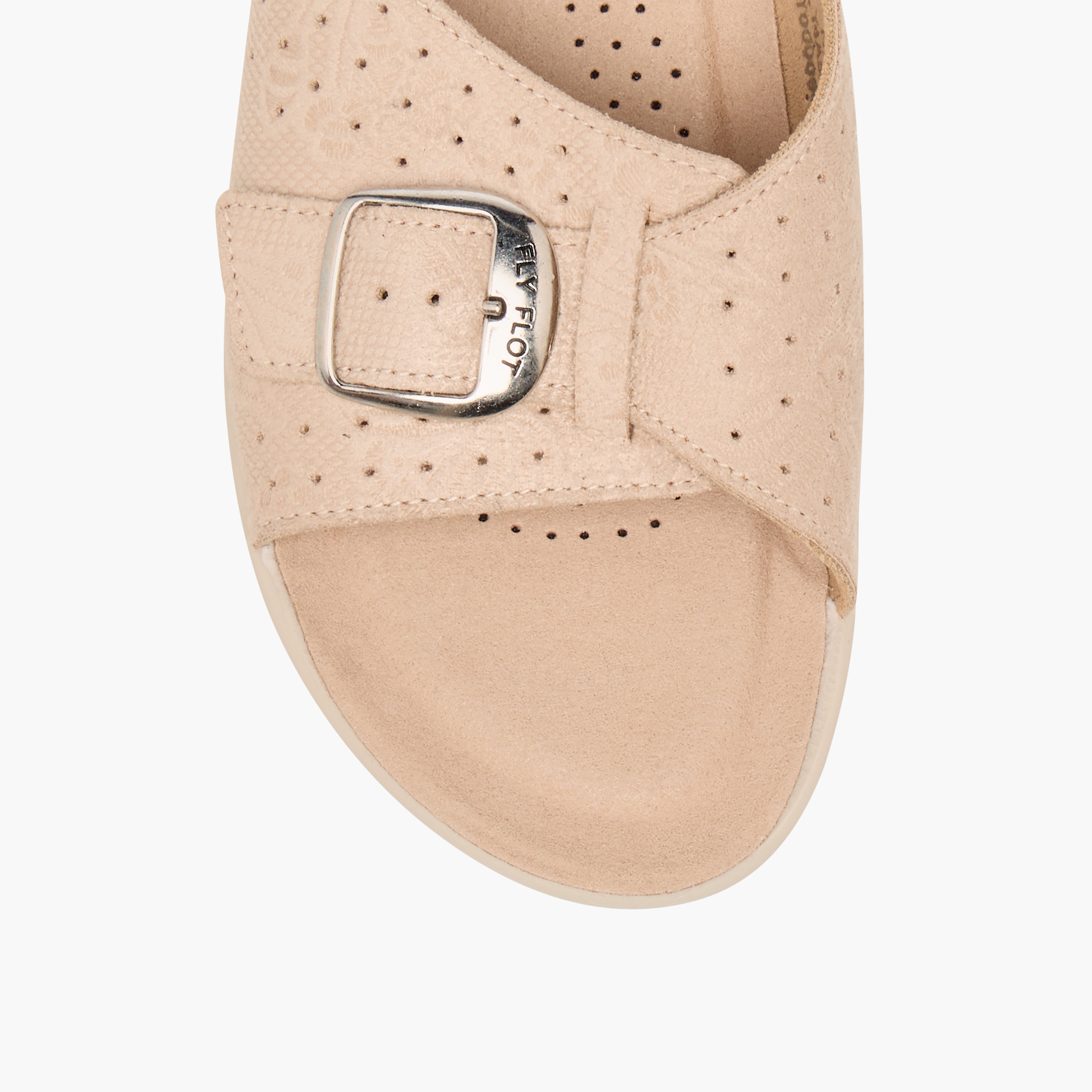 FlyFlot Perforated Slip-On Comfort Sandals with Wedge Heels-women-shoes-sandals-heeled-image-4