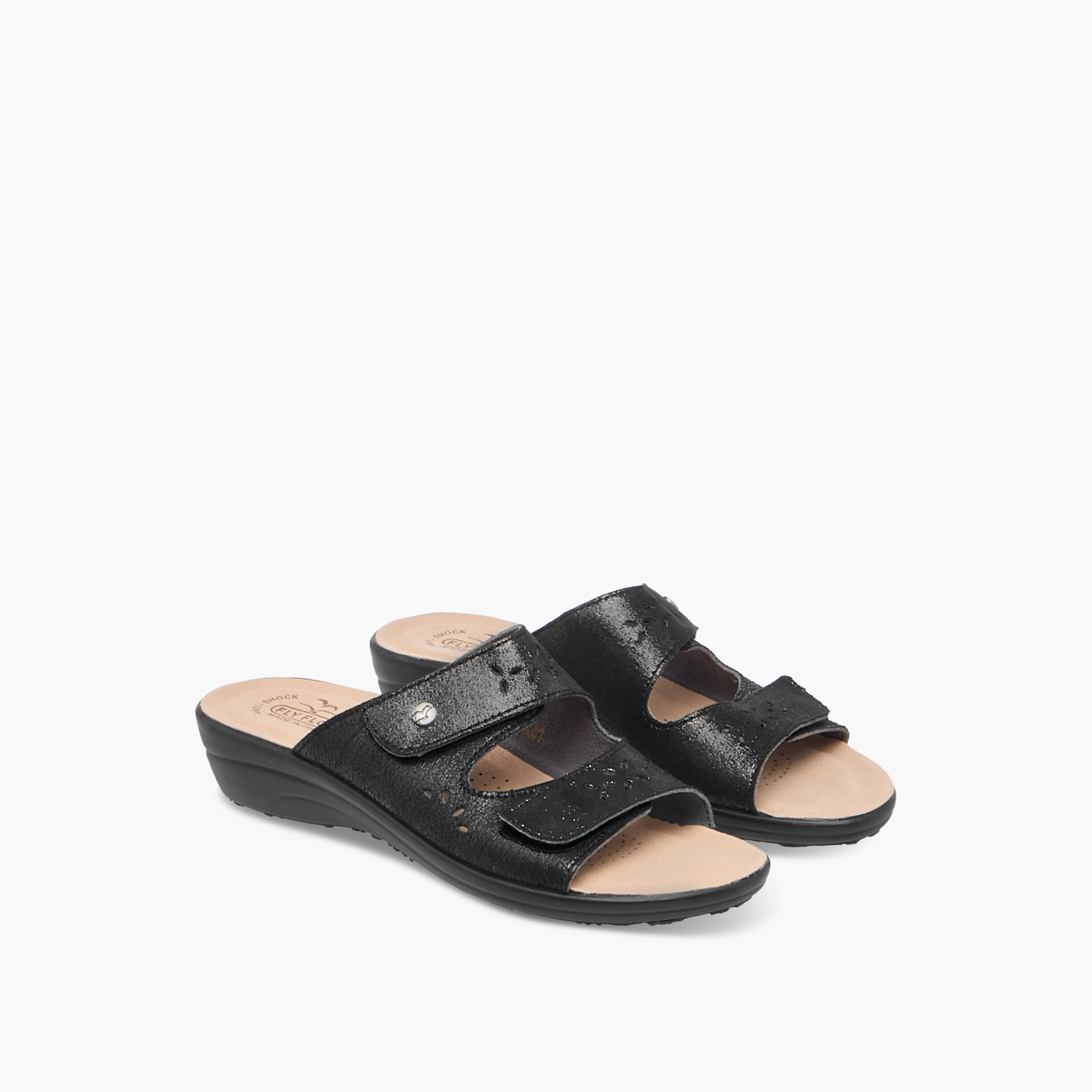 صندل مريح سهل الارتداء بتصاميم مفرغة وكعب ويدج من فلايفلوت-women-shoes-sandals-heeled-image-1