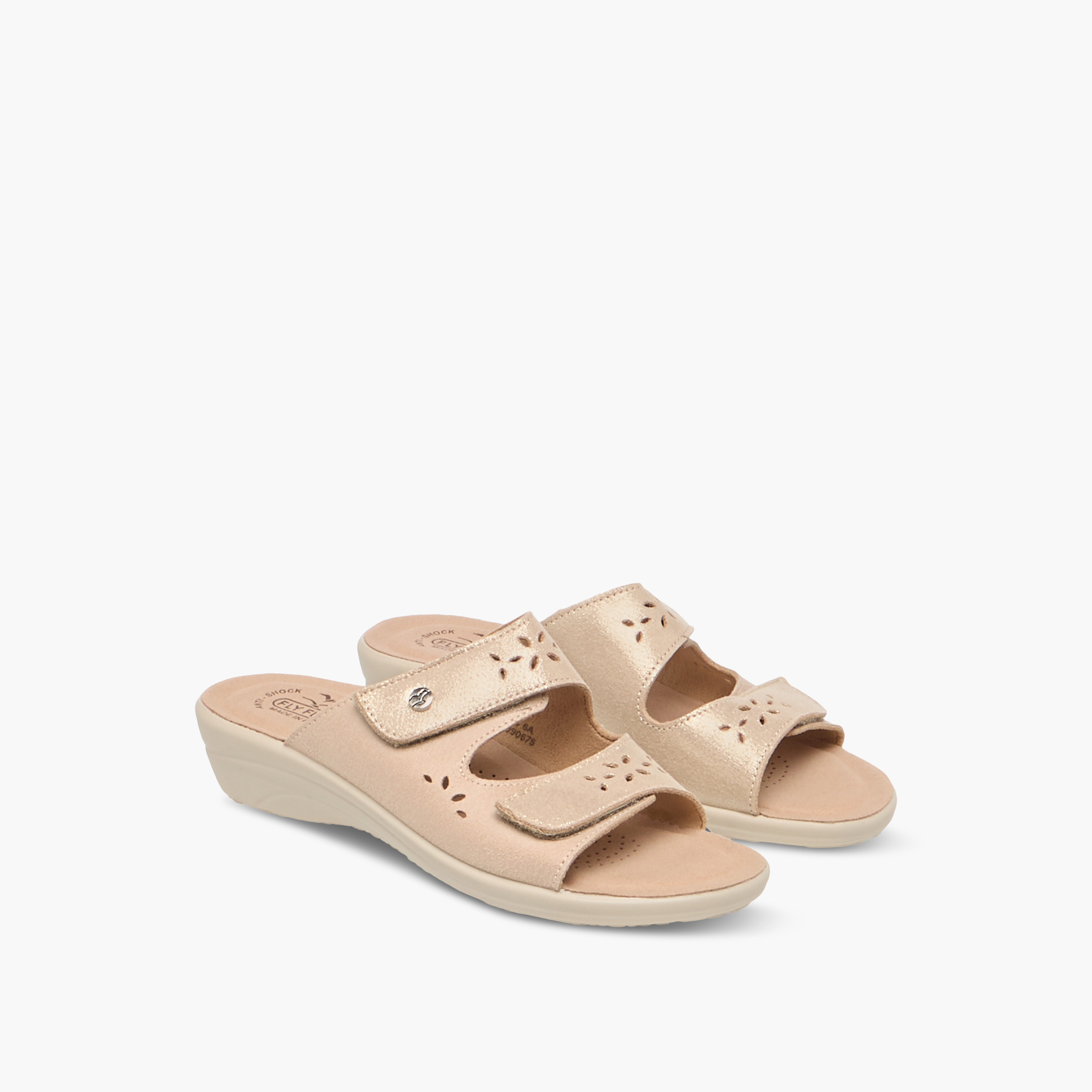 FlyFlot Cutout Detail Slip-On Comfort Sandals with Wedge Heels-women-shoes-sandals-heeled-image-1