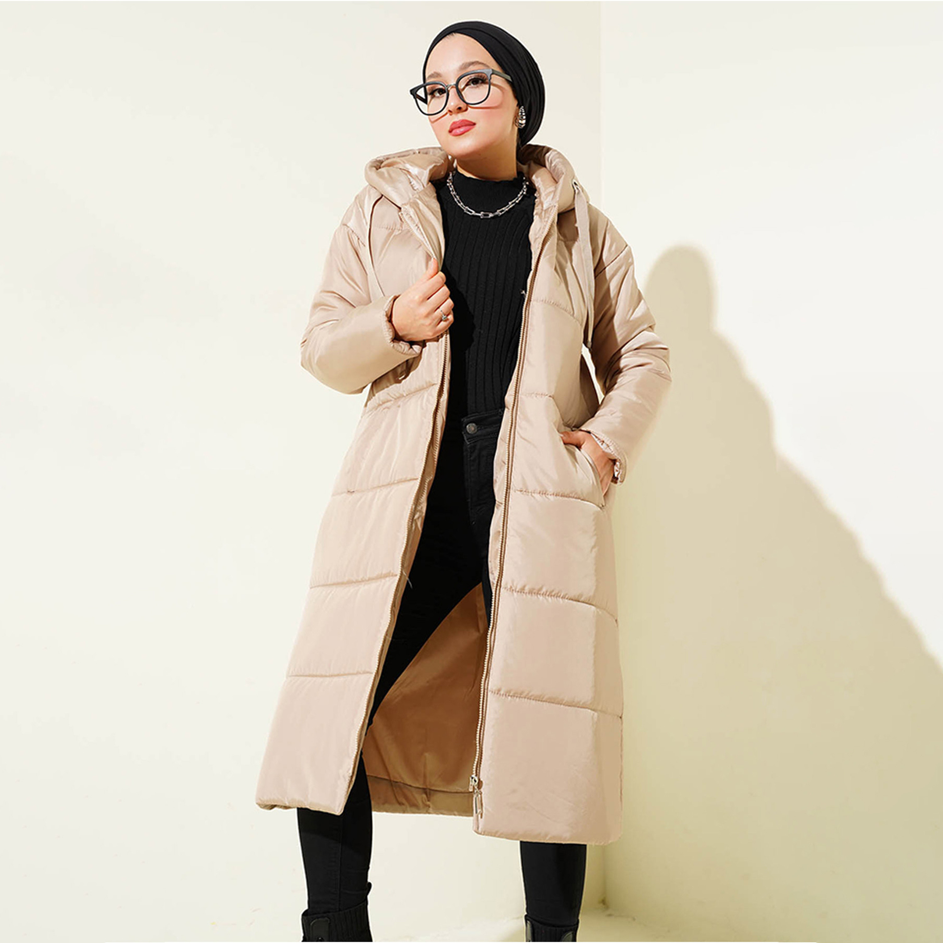 Bigdart Hooded Neck Women's Puffer Jacket with Hijab-women-clothing-coatsandjackets-jackets-image-1