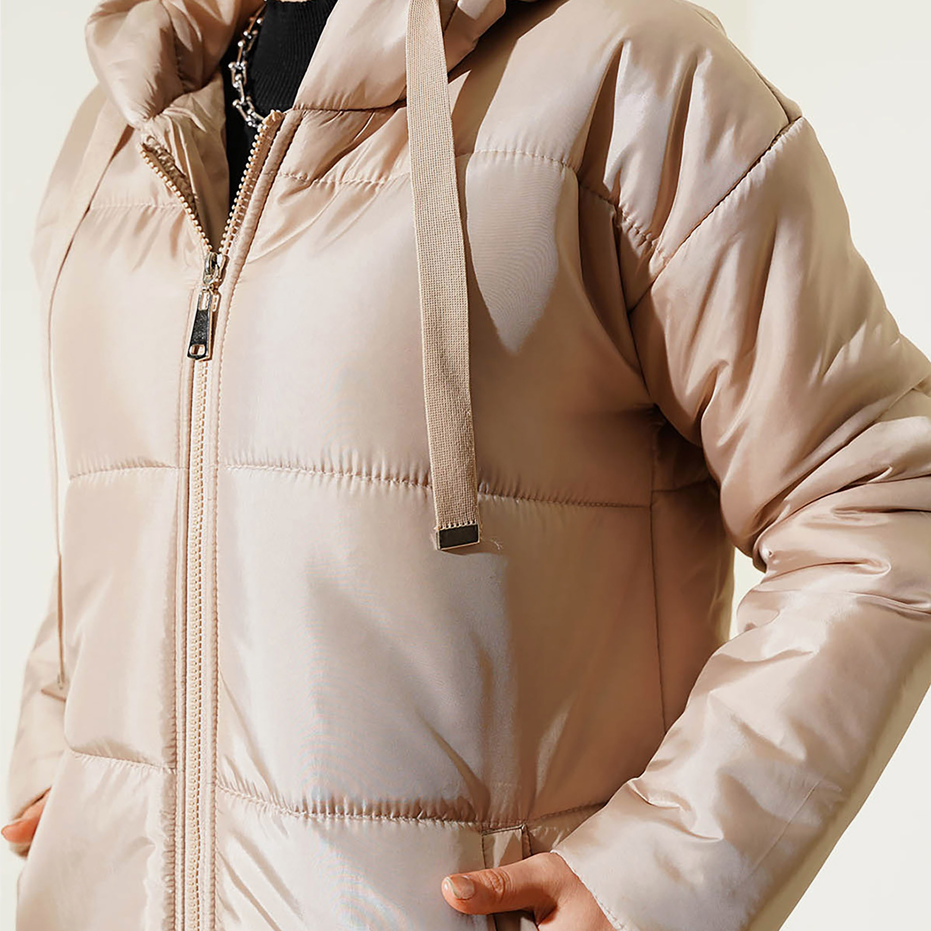 جاكيت منفوخ نسائي بقلنسوة مع حجاب من بيجدارت-women-clothing-coatsandjackets-jackets-image-4