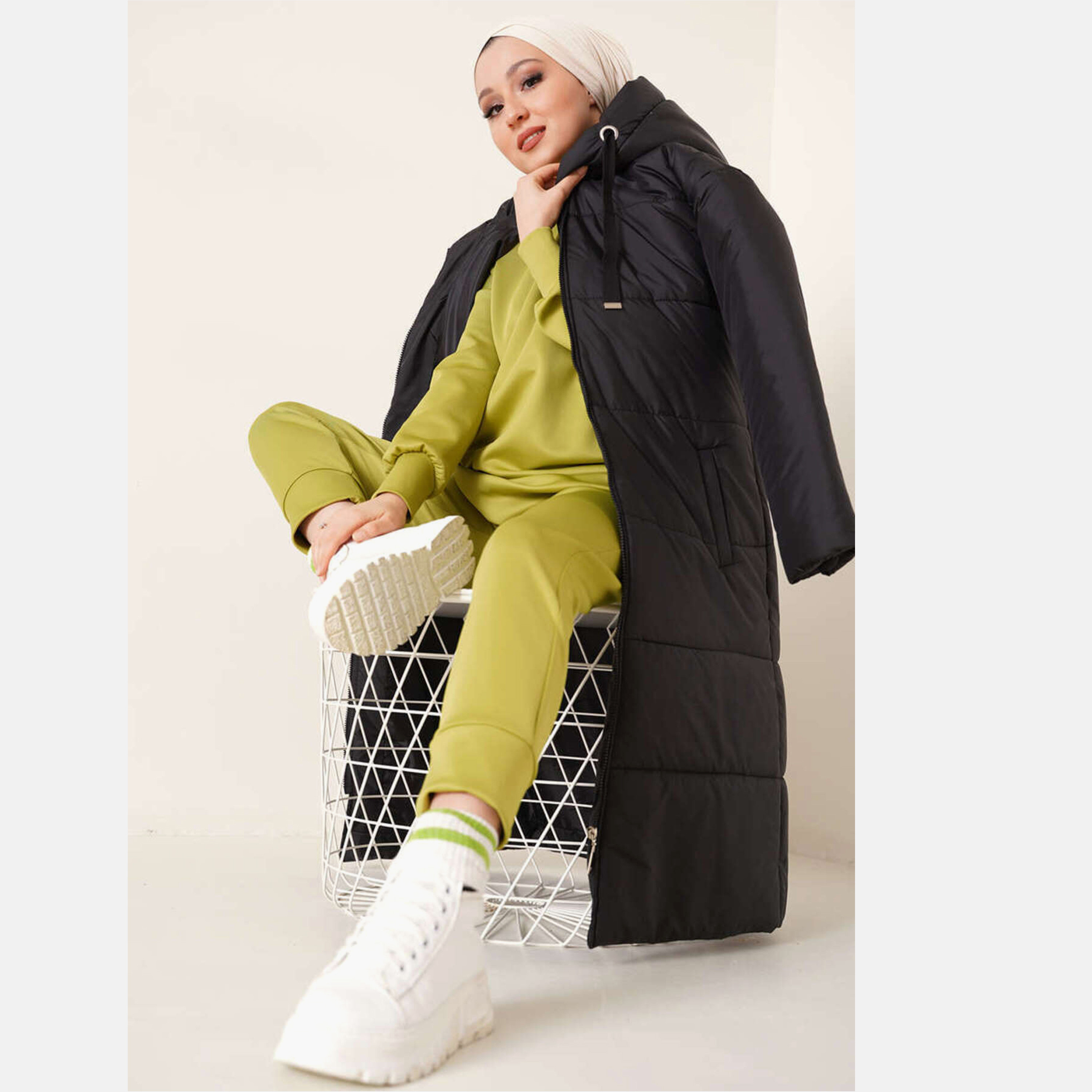 جاكيت منفوخ نسائي بقلنسوة مع حجاب من بيجدارت-women-clothing-coatsandjackets-jackets-image-6