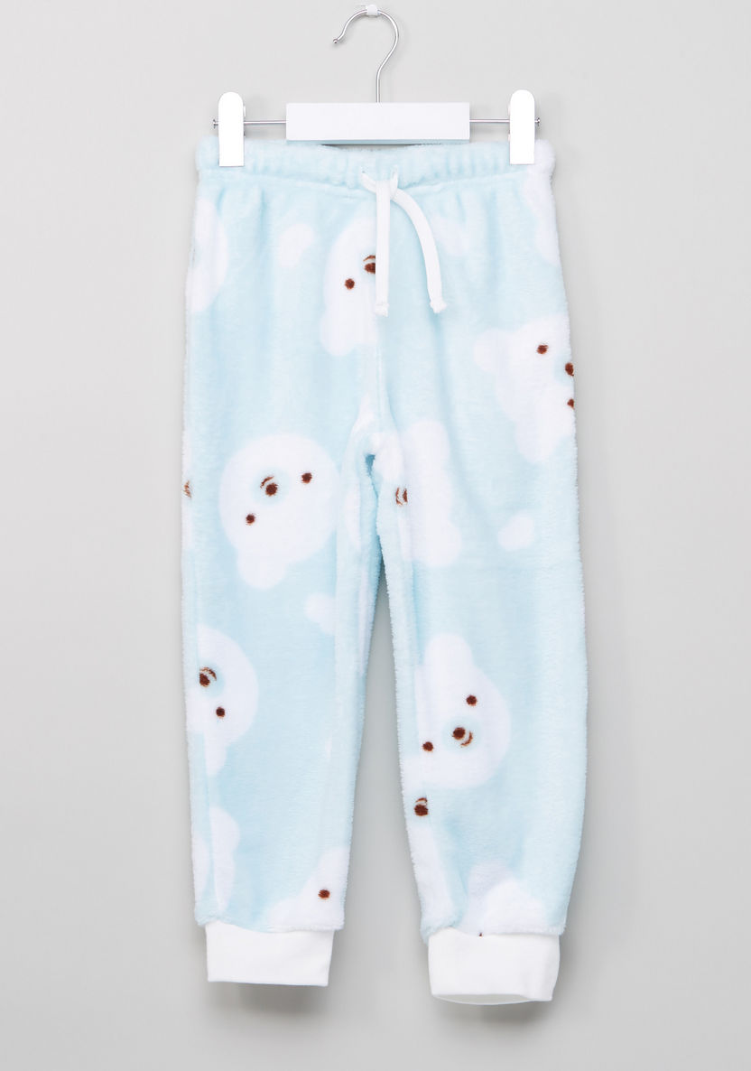 Juniors Bear Face Fleece Pyjama Set-Clothes Sets-image-3