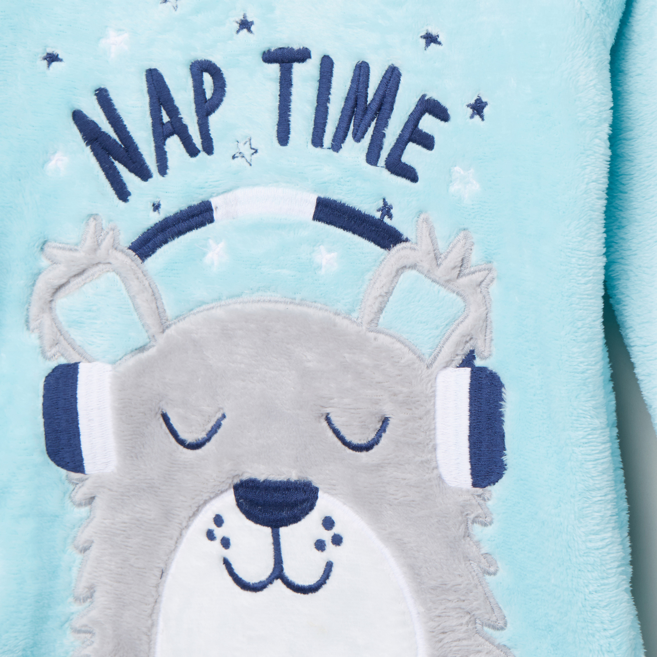 Juniors Bear Face Fleece Pyjama Set-boys-clothing-setsandcoords-image-3