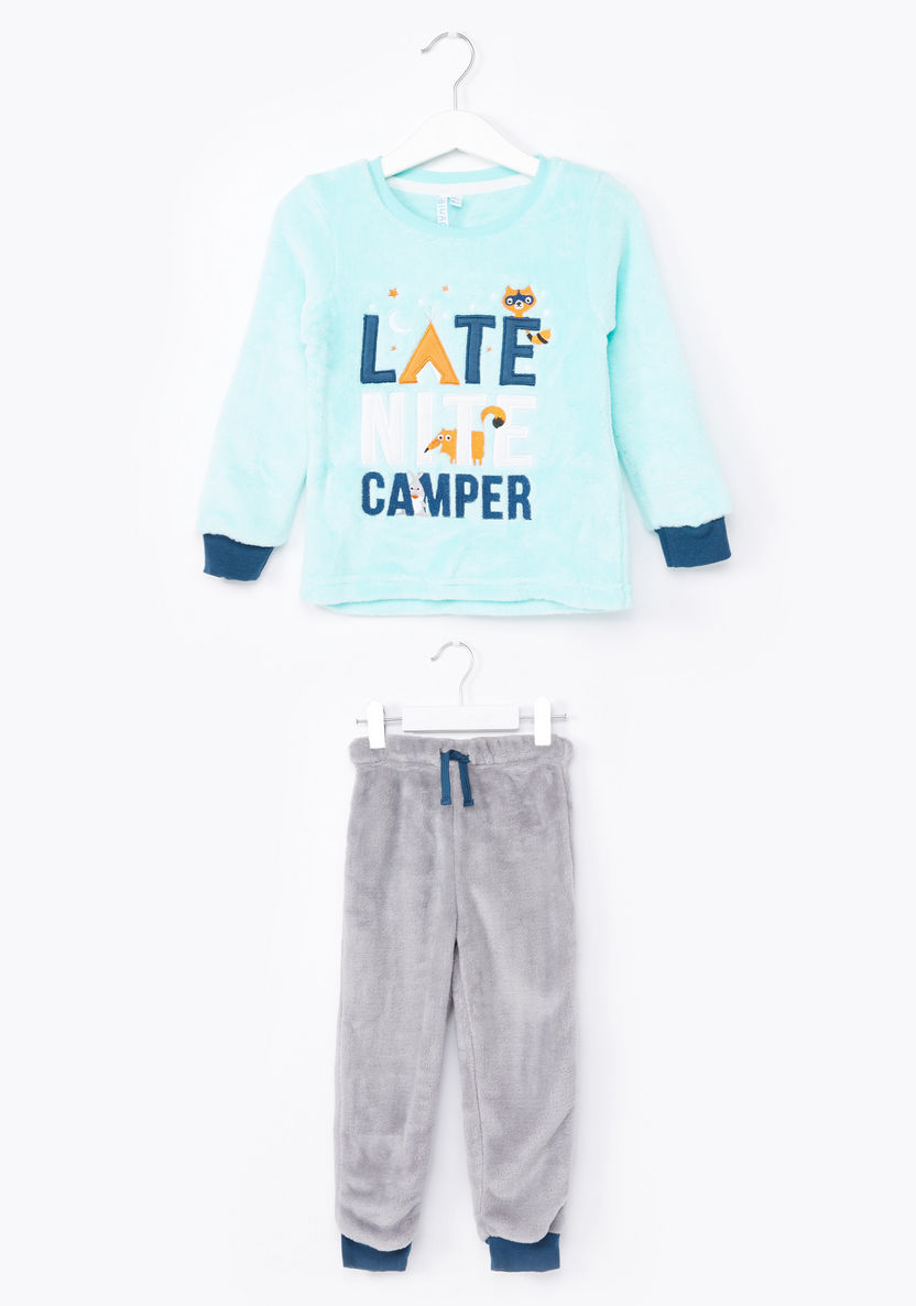 Juniors Latenight Camper Fleece Pyjama Set-Clothes Sets-image-0