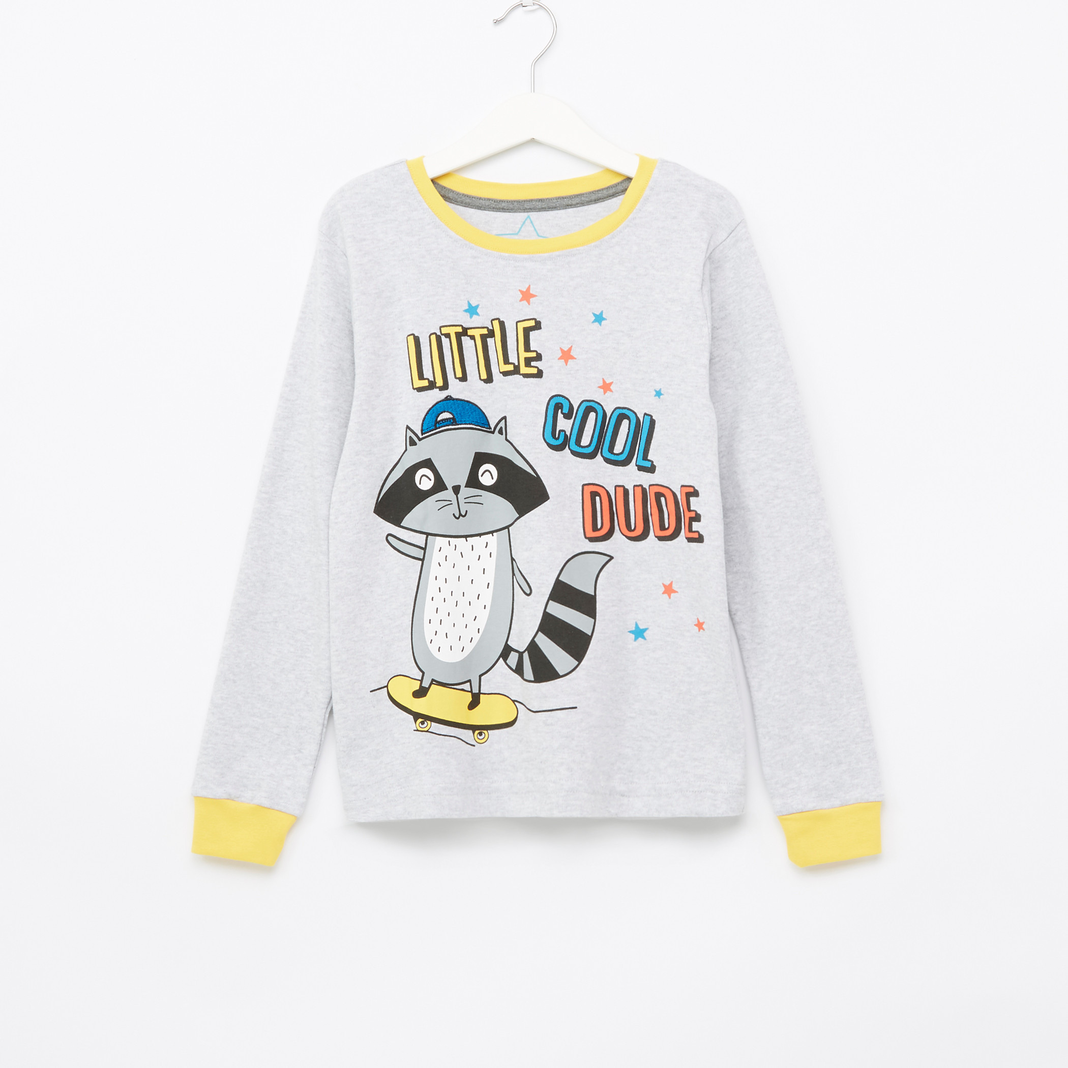 Juniors Little Adventure Printed T-Shirt with Jog Pants-boys-clothing-nightwear-image-2