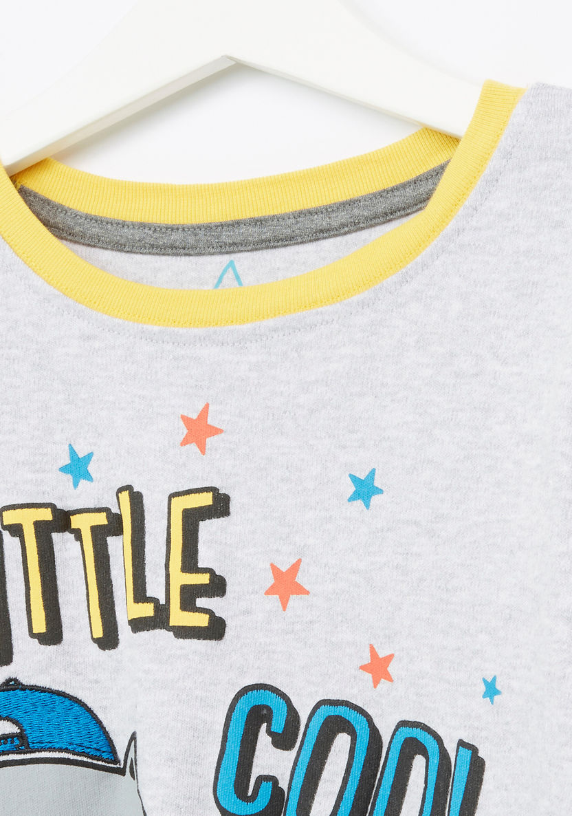 Juniors Little Adventure Printed T-shirt with Jog Pants-Nightwear-image-2