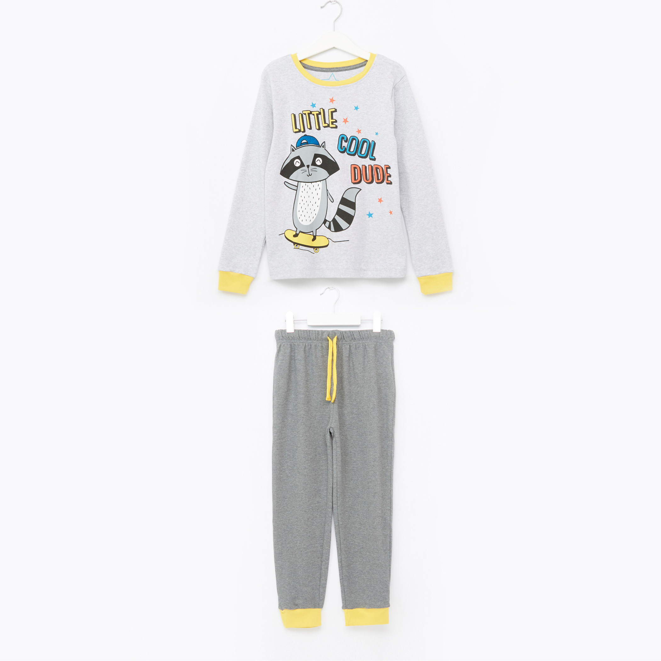 Juniors Little Adventure Printed T-Shirt with Jog Pants-boys-clothing-nightwear-image-1