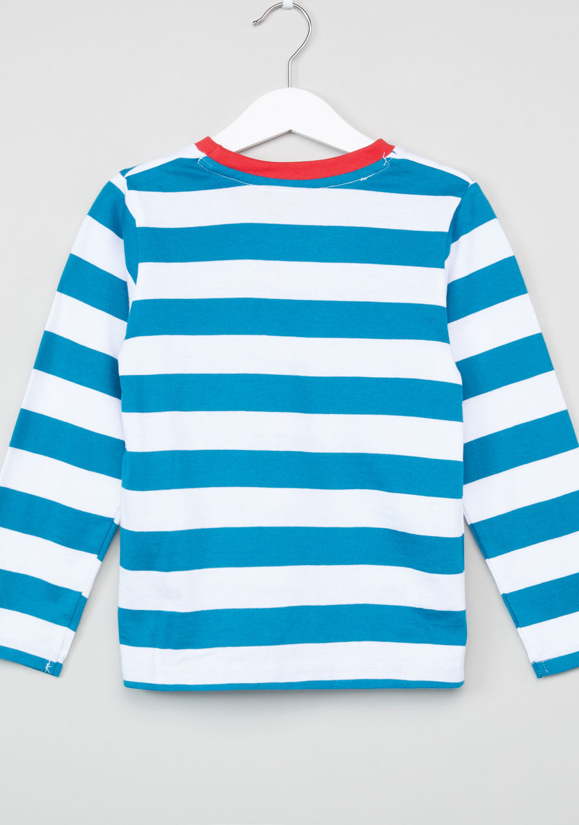 Juniors Striped T-shirt with Jog Pants-Nightwear-image-2