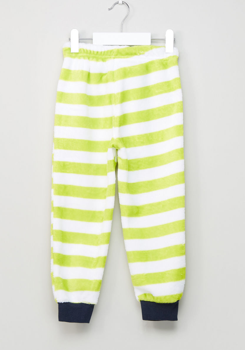 Juniors Plush Applique Detail T-shirt with Striped Jog Pants-Nightwear-image-6