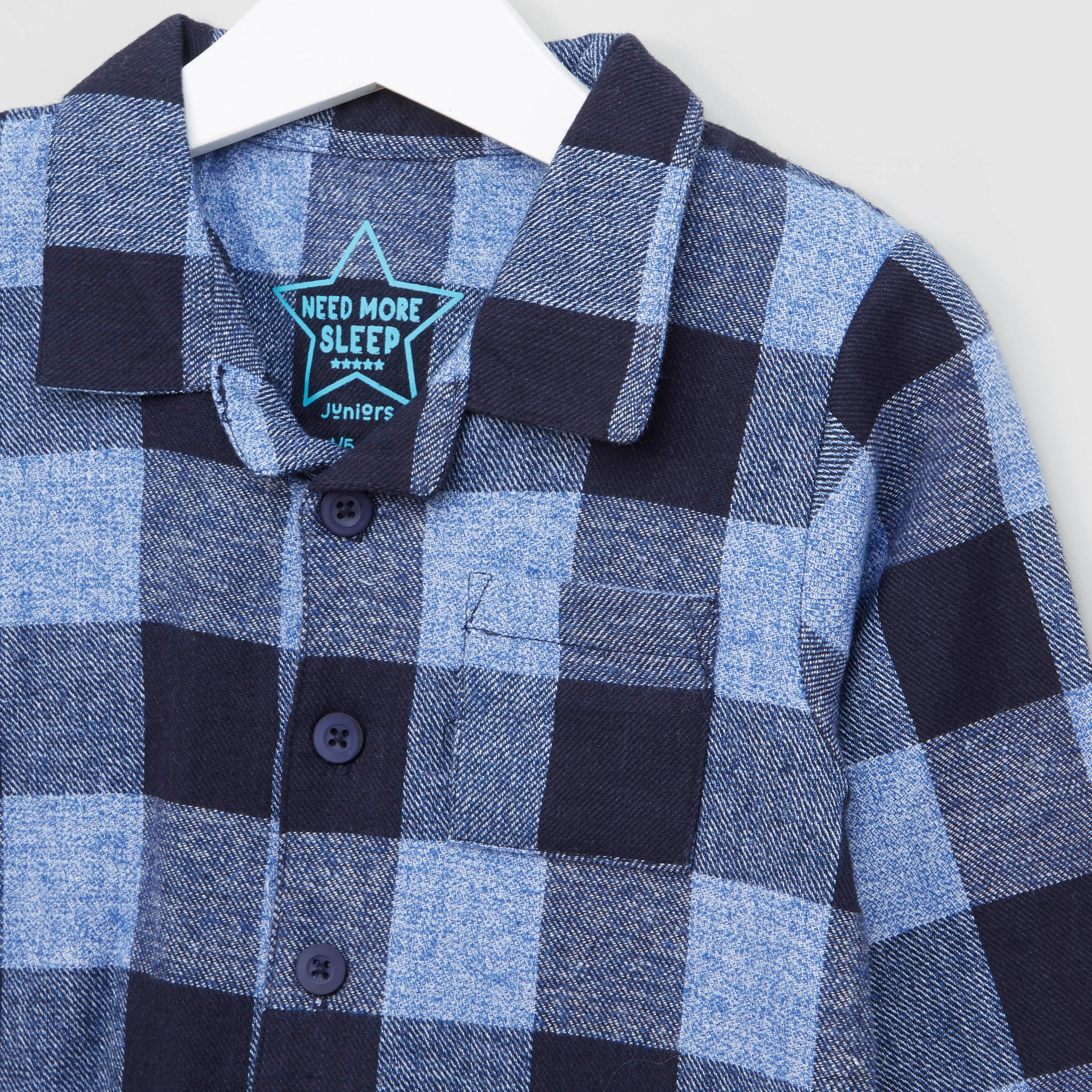 طقم بنطال بيجاما مع قميص كاروهات كلاسيكي من جونيورز-boys-clothing-nightwear-image-3