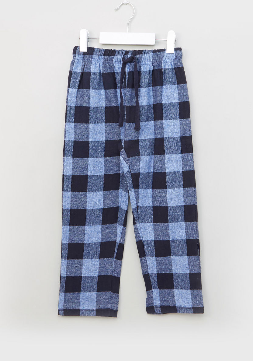 Juniors Classis Checked Shirt and Pyjama Set-Nightwear-image-3