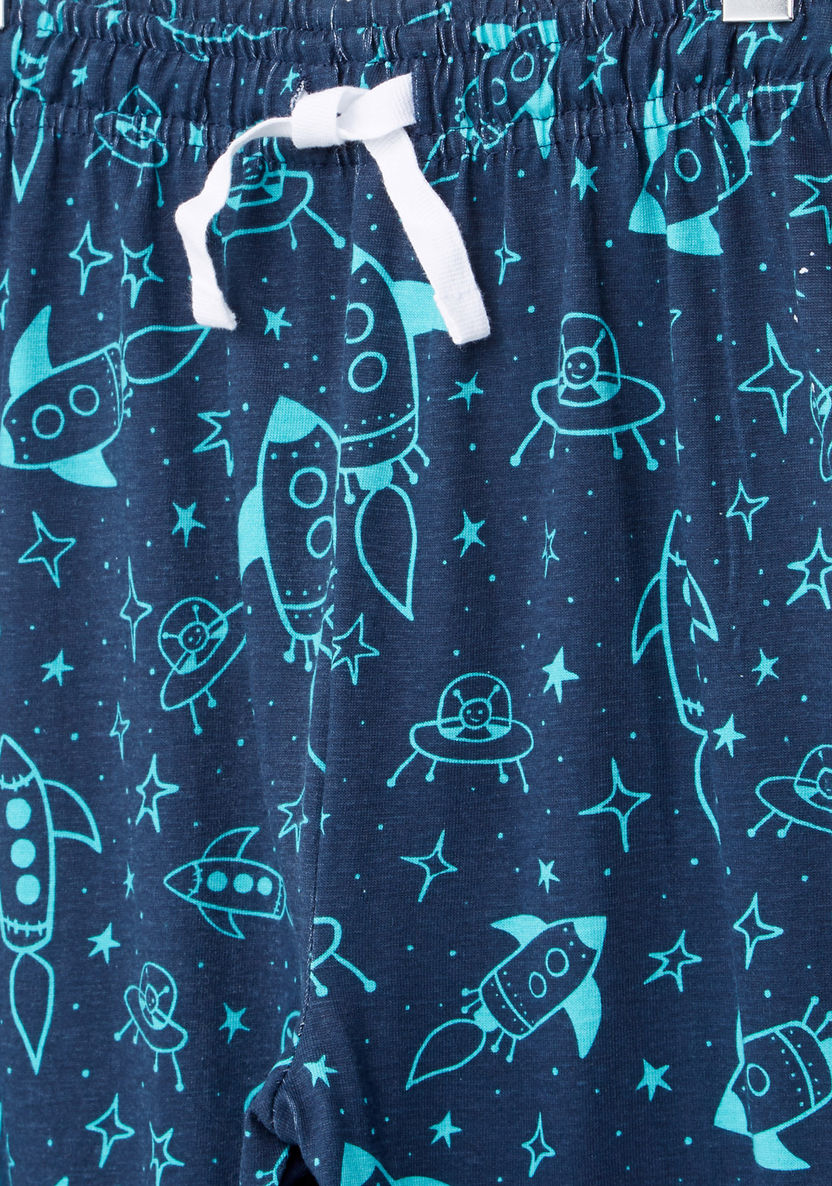 Juniors Space Detail T-shirt and Pyjama Set-Nightwear-image-5