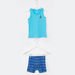 Juniors Printed Sleeveless T-shirt with Striped Shorts-Sets-thumbnail-0