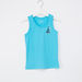 Juniors Printed Sleeveless T-shirt with Striped Shorts-Sets-thumbnail-1