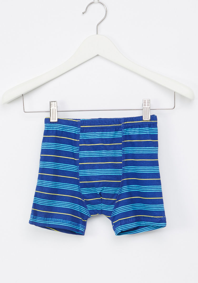 Juniors Printed Sleeveless T-shirt with Striped Shorts-Sets-image-3
