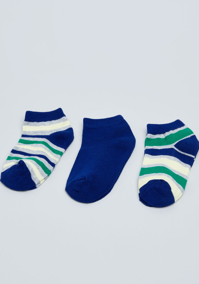 Juniors Trainer Liner Ankle Length Socks - Set of 3-Socks-image-0