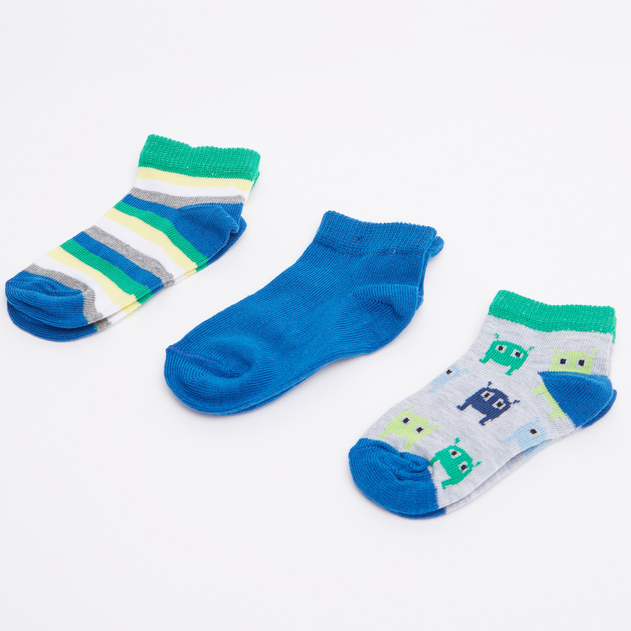 Juniors Assorted Ankle Length Socks - Set of 3-boys-accessories-socks-image-1