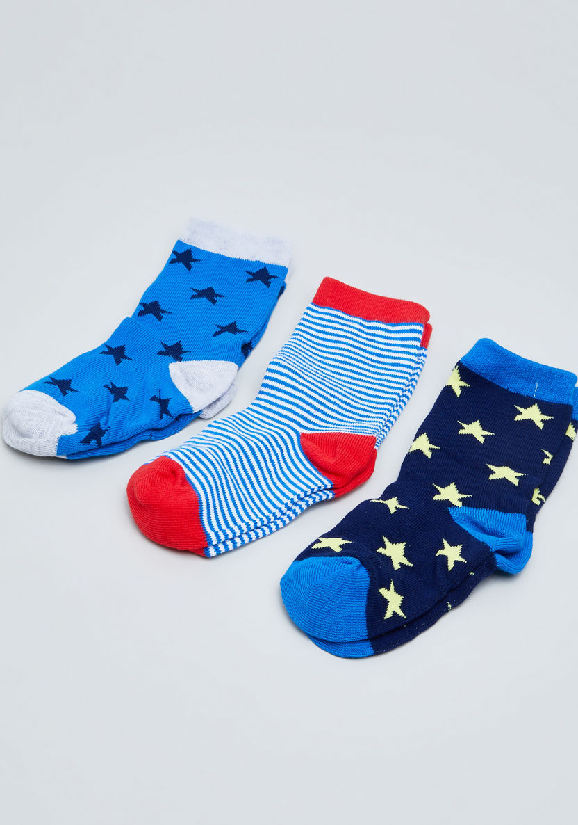 Juniors Star Printed Gift Socks - Set of 3-Socks-image-1