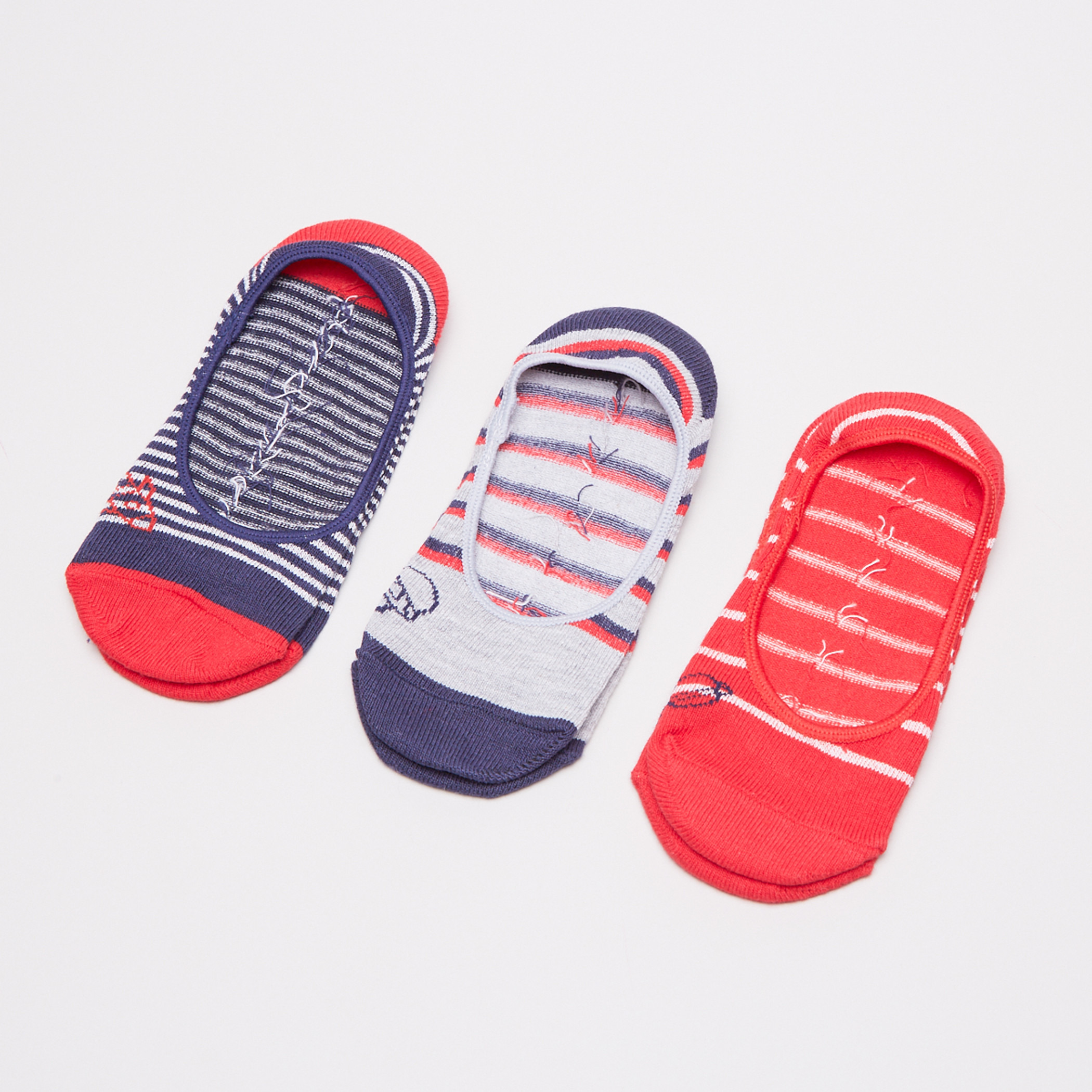 Juniors Liner Socks With Stripes - 3 Pack-boys-accessories-socks-image-1