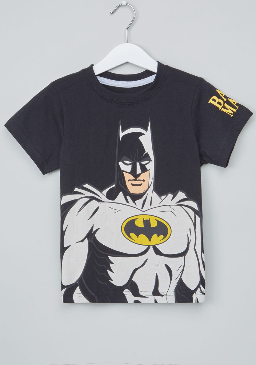 Batman Printed T-shirt with Shorts-Pyjama Sets-image-1