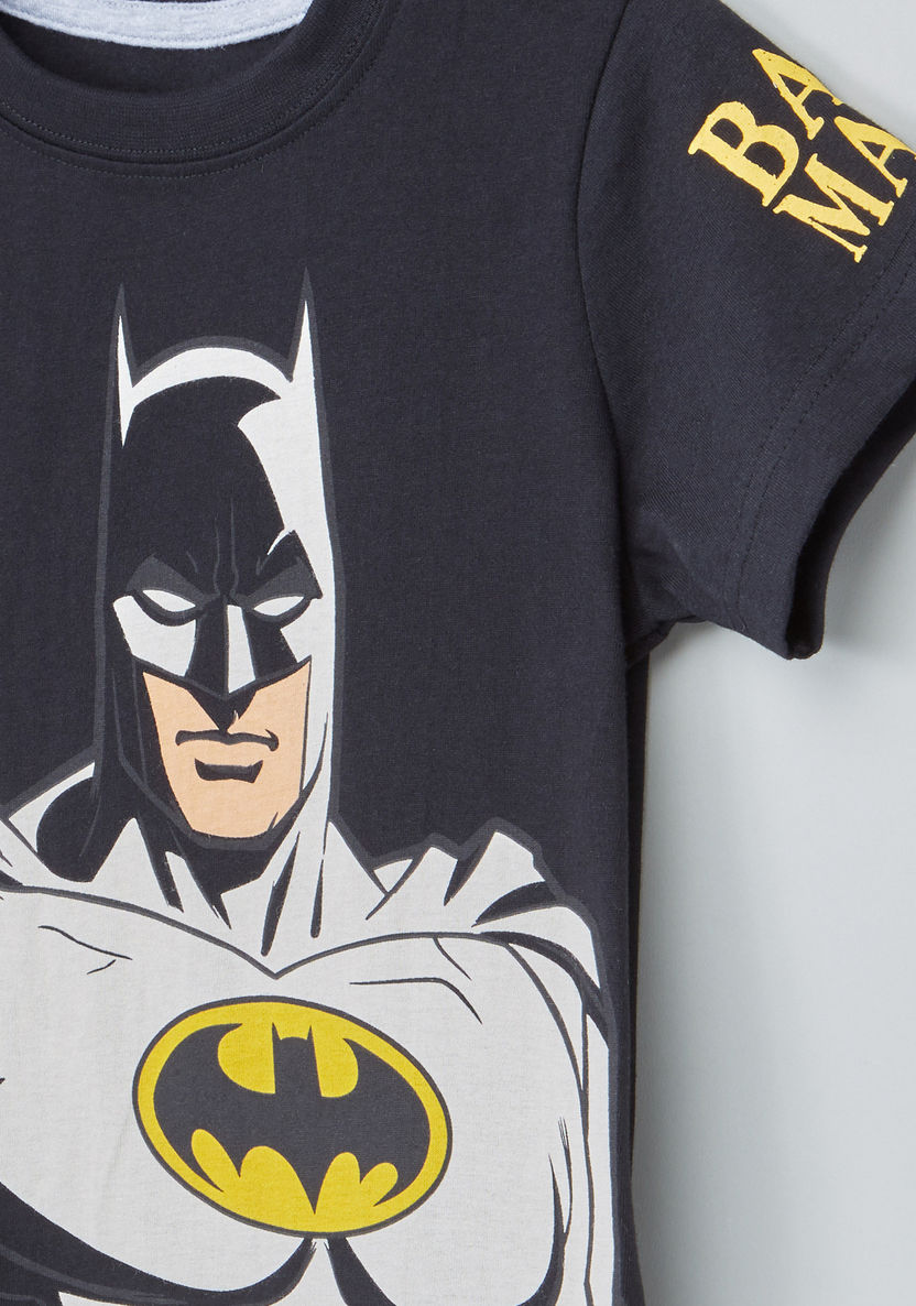 Batman Printed T-shirt with Shorts-Pyjama Sets-image-2