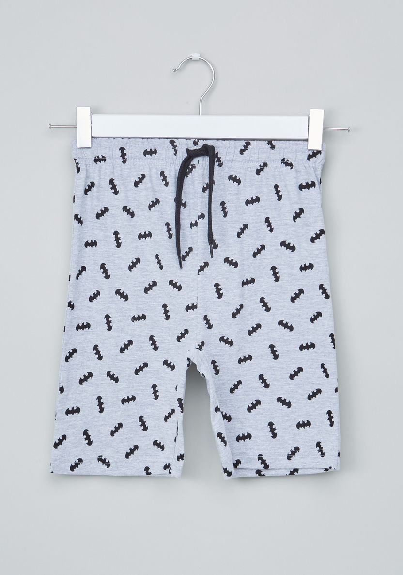 Batman Printed T-shirt with Shorts-Pyjama Sets-image-3