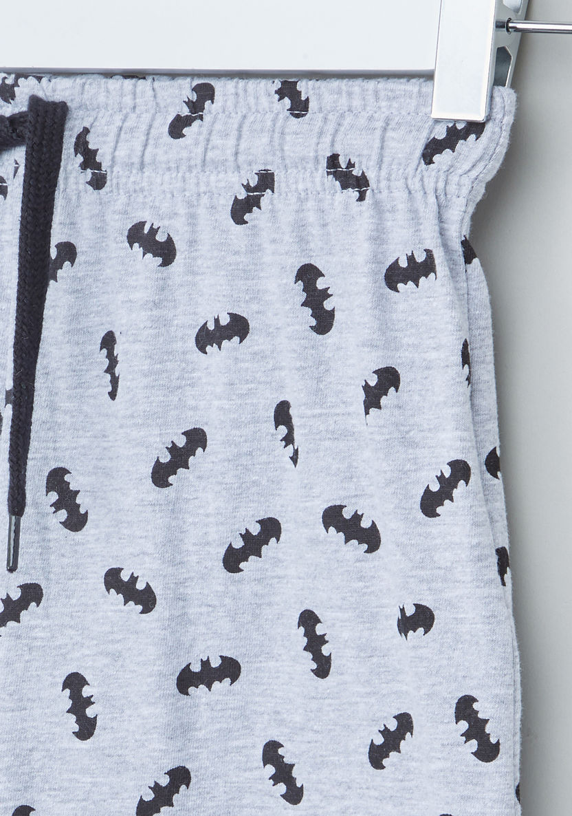 Batman Printed T-shirt with Shorts-Pyjama Sets-image-4