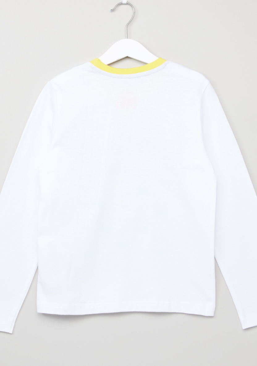 Minions Printed T-shirt and Pyjama Set-Clothes Sets-image-3