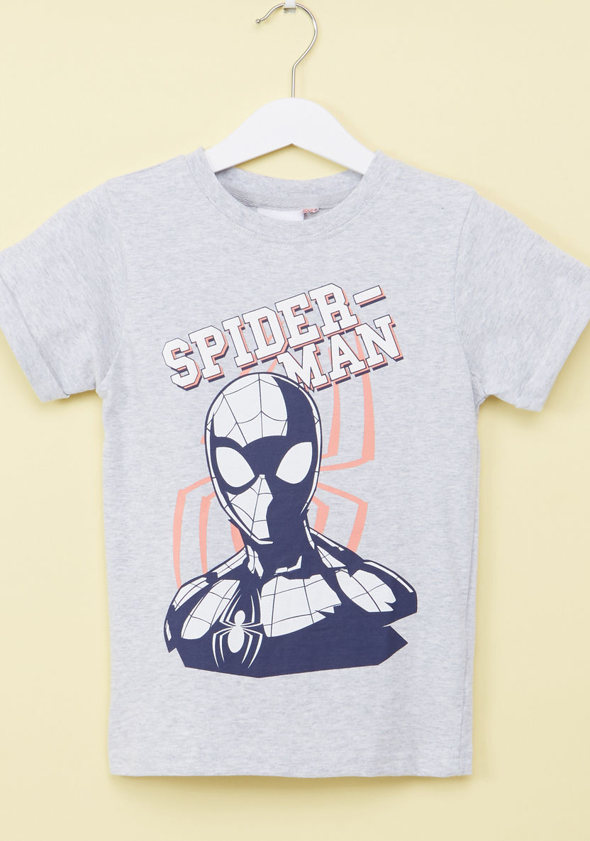 Spiderman Printed T-shirt and Pyjama - Set of 2-Nightwear-image-1