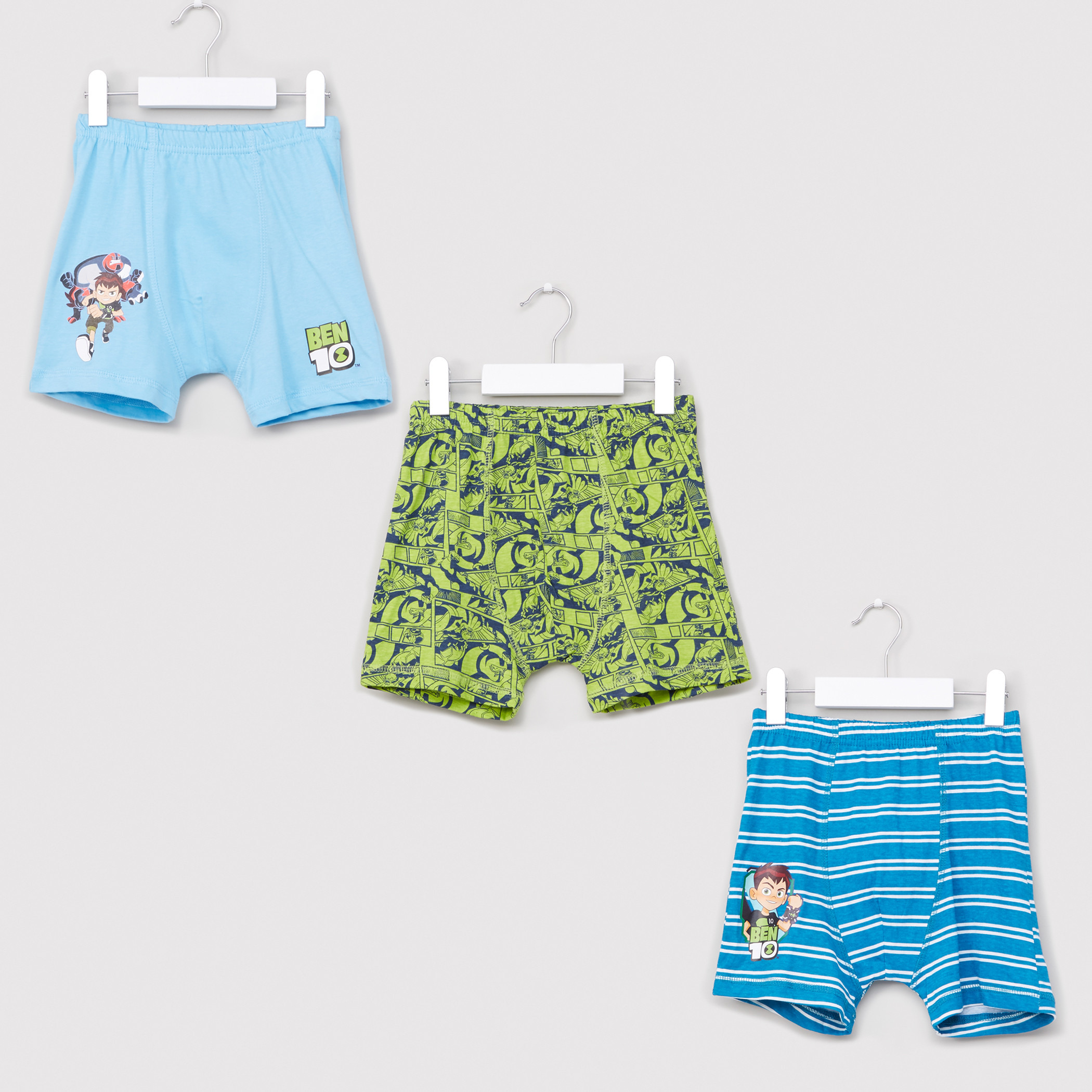 Ben 10 Printed Boxer Briefs with Elasticised Waistband Set of 3