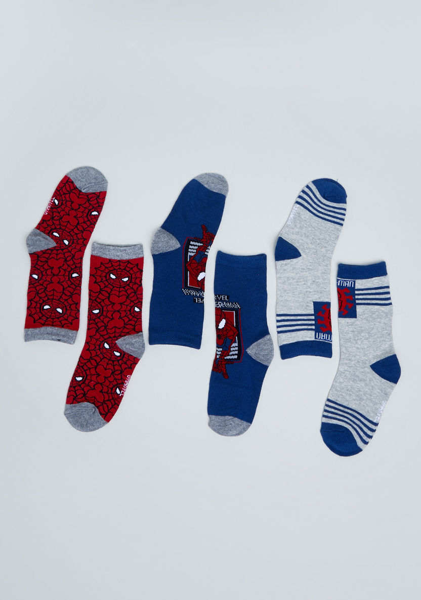 Spider-Man Printed Socks - Set of 3-Socks-image-1
