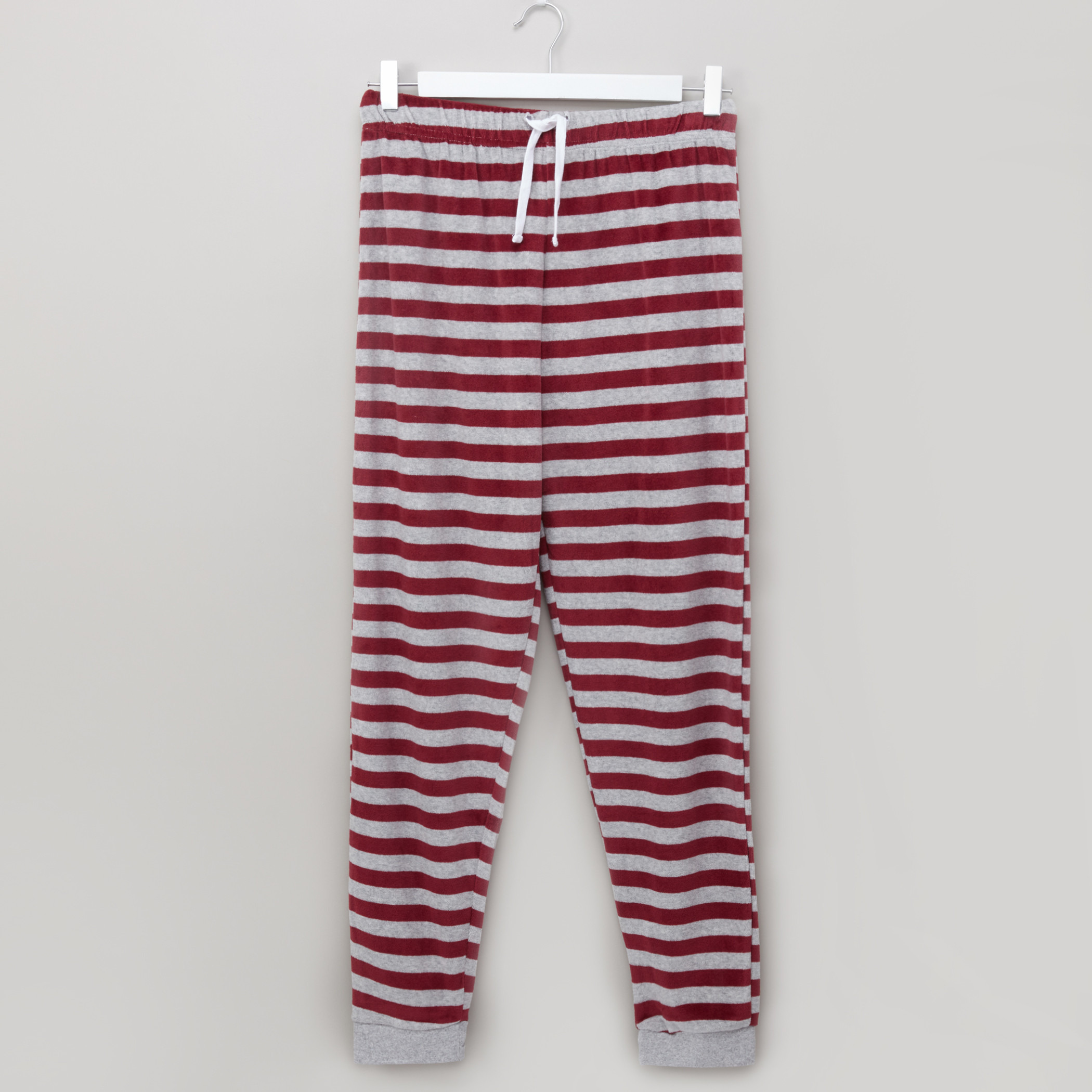 Juniors Printed T-Shirt with Striped Jog Pants-boys-clothing-nightwear-image-4