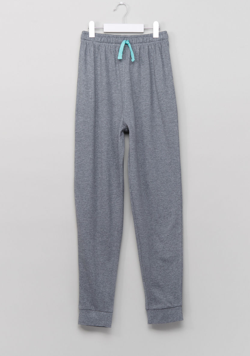 Juniors Anthra Melange Pyjama Set-Nightwear-image-4