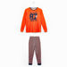 Juniors Embroidered T-shirt with Striped Jog Pants-Nightwear-thumbnail-0
