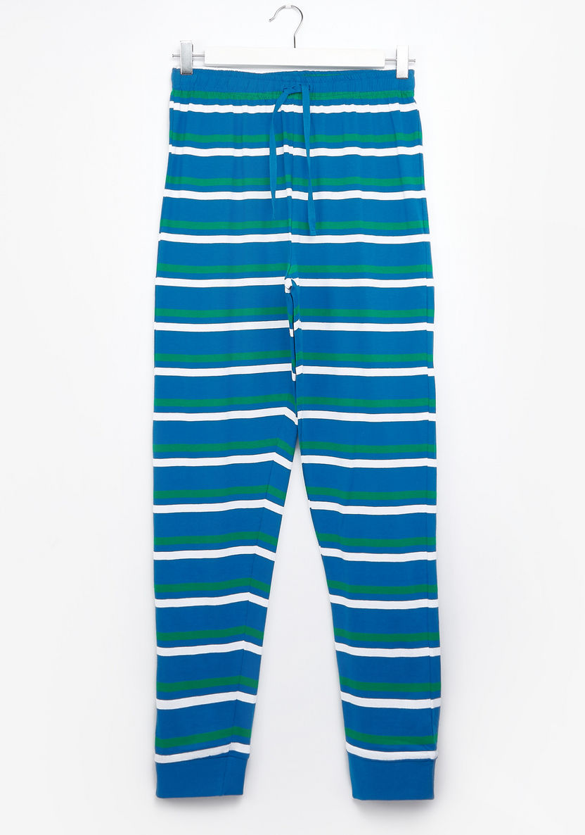 Juniors Striped T-shirt with Jog Pants-Nightwear-image-4